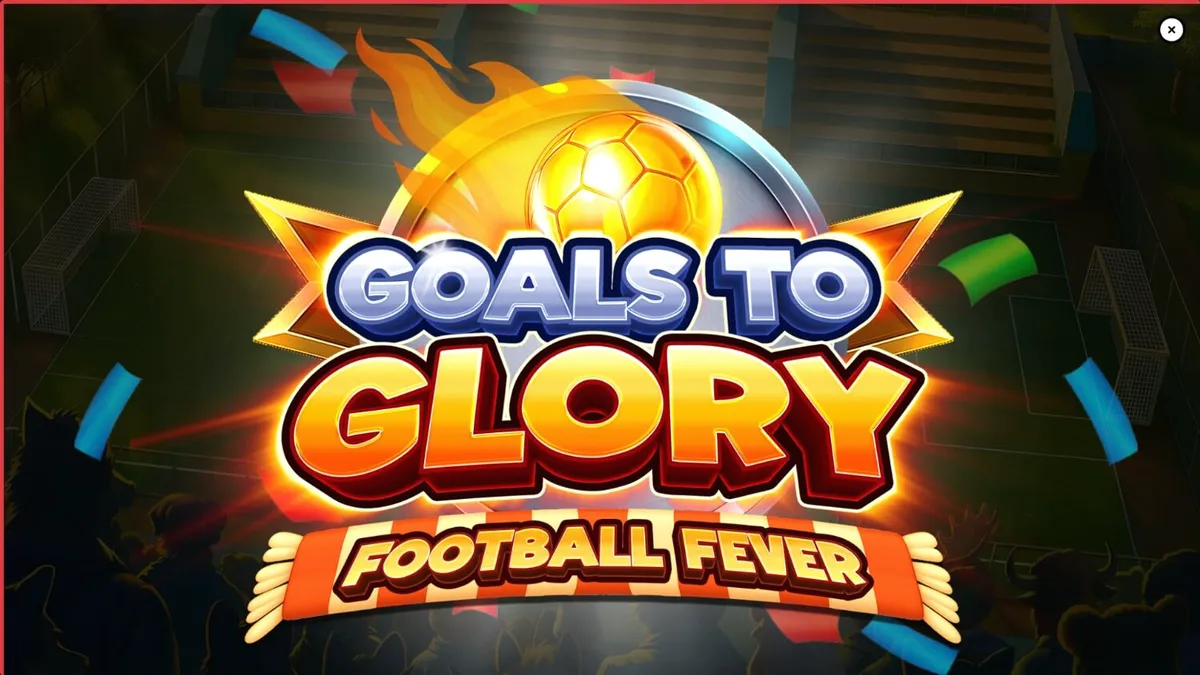 Tampilan antarmuka mobile slot Goals to Glory Football Fever dengan karakter hewan pemain sepak bola